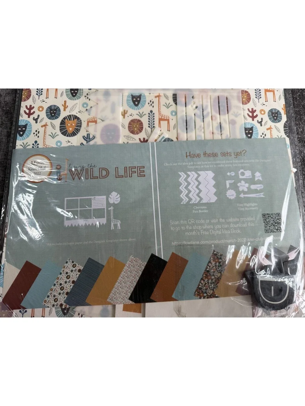 Kiwi Lane Kiwi Club March 2022 Living the Wild Life Scrapbook Kit Templates